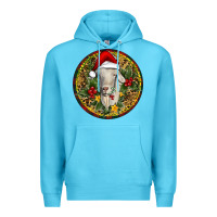 Ocean Blue Christmas Goat Premium Hoodie - RanaPortraitStore
