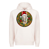 Pale Pink Christmas Goat Premium Hoodie - RanaPortraitStore