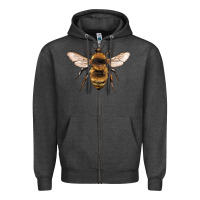 Charcoal Heather bee Zipper Hoodie - Artiststas