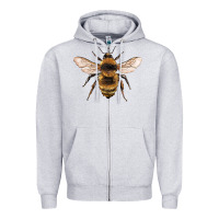Heather Grey bee Zipper Hoodie - Artiststas