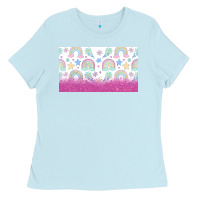 Baby Blue doodle doodle rainbow Ladies Tee - TumblerDesignByShophia