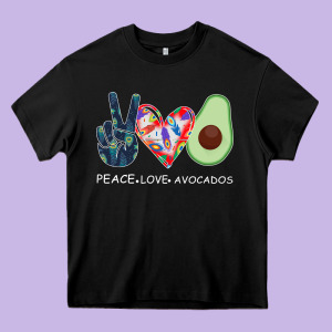 Peace Love Avocados Heavy Core Tee Designed By Bettercallsaul