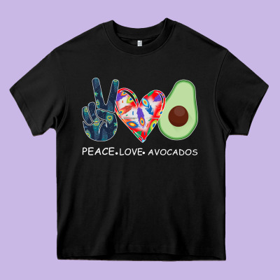 Peace Love Avocados Heavy Core Tee Designed By Bettercallsaul