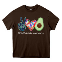Chocolate Brown PEACE LOVE AVOCADOS Heavy Core Tee - Bettercallsaul