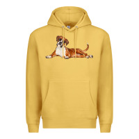 Antique Gold Boxer Dog Illustrations Premium Hoodie - LillyAllenDesigns