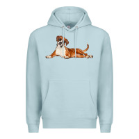 Blue Mist Boxer Dog Illustrations Premium Hoodie - LillyAllenDesigns