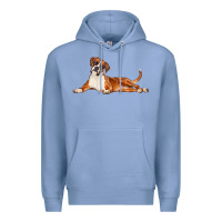 Colony Blue Boxer Dog Illustrations Premium Hoodie - LillyAllenDesigns