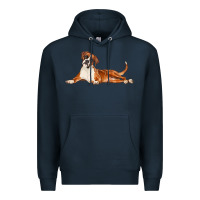 Navy Boxer Dog Illustrations Premium Hoodie - LillyAllenDesigns