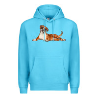 Ocean Blue Boxer Dog Illustrations Premium Hoodie - LillyAllenDesigns