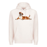 Pale Pink Boxer Dog Illustrations Premium Hoodie - LillyAllenDesigns