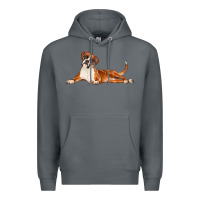 Rock Boxer Dog Illustrations Premium Hoodie - LillyAllenDesigns