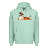 Seafoam Boxer Dog Illustrations Premium Hoodie - LillyAllenDesigns
