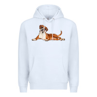 White Boxer Dog Illustrations Premium Hoodie - LillyAllenDesigns