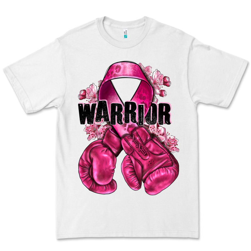 Warrior Breast Cancer With Boxing Gloves Premium Tee by NancyCooperArtShop | Teevron