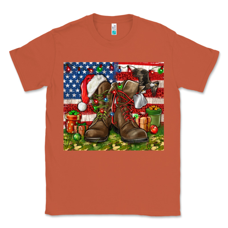 Army Veteran Boots Christmas Tumbler 4th Of July Classic Tee by HowdyJamesFarm | Teevron