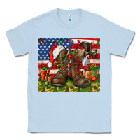 Dusty Blue Army Veteran Boots Christmas Tumbler 4th of july Classic Tee - HowdyJamesFarm