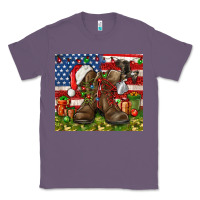 Lavender Army Veteran Boots Christmas Tumbler 4th of july Classic Tee - HowdyJamesFarm