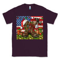 Plum Army Veteran Boots Christmas Tumbler 4th of july Classic Tee - HowdyJamesFarm