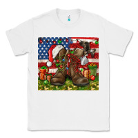 White Army Veteran Boots Christmas Tumbler 4th of july Classic Tee - HowdyJamesFarm