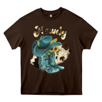 Chocolate Brown howdy Heavy Core Tee - JahusDesignShop