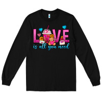 Black Love Is All You Need Valentines Day Frappe Coffee Long Sleeve Tee - FaDigitalArtStudio