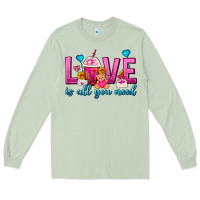 Matcha Love Is All You Need Valentines Day Frappe Coffee Long Sleeve Tee - FaDigitalArtStudio