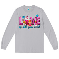 Moon Dust Love Is All You Need Valentines Day Frappe Coffee Long Sleeve Tee - FaDigitalArtStudio