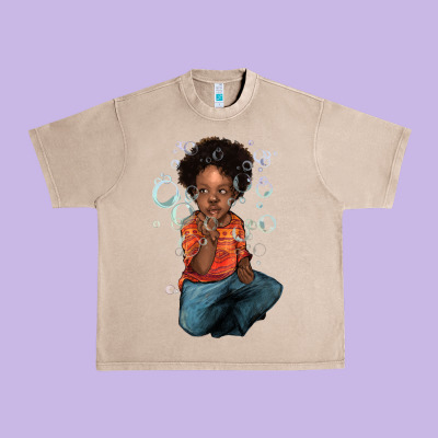 Afro Black Boy Urban Heavy Tee Designed By Howdyjamesfarm