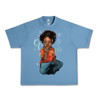Pebble Blue Afro black boy Urban Heavy Tee - HowdyJamesFarm