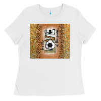 White for the love of the game with soccer tumbler tbs Ladies Tee - TumblerDesignByShophia