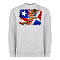 Heather Grey puerto rico and dominican republic flag Heavyweight Sweatshirt - Artiststas