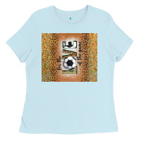 Baby Blue for the love of the game with soccer tumbler tbs Ladies Tee - TumblerDesignByShophia