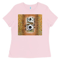 Bubblegum Pink for the love of the game with soccer tumbler tbs Ladies Tee - TumblerDesignByShophia