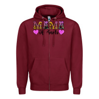 Burgundy western mama of girls Zipper Hoodie - Artiststas