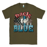 Army Green Back to blue 4th of july Classic Tee - HowdyJamesFarm