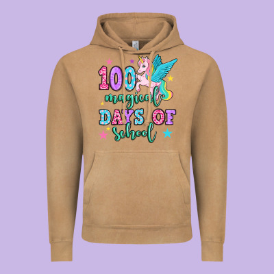 Hundred Magical Days Of School Unicorn Vintage Hoodie Designed By Oliviacreatesart