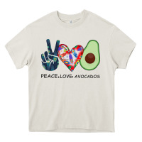 Cream PEACE LOVE AVOCADOS Heavy Core Tee - Bettercallsaul