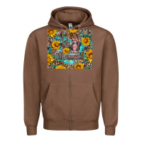 Chestnut baby pigs with leopard cowhide and sunflowers Zipper Hoodie - Artiststas