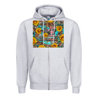 Heather Grey baby pigs with leopard cowhide and sunflowers Zipper Hoodie - Artiststas