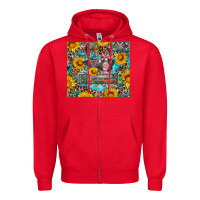 Red baby pigs with leopard cowhide and sunflowers Zipper Hoodie - Artiststas