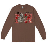 Chestnut Skeleton all you need is love Long Sleeve Tee - FaDigitalArtStudio