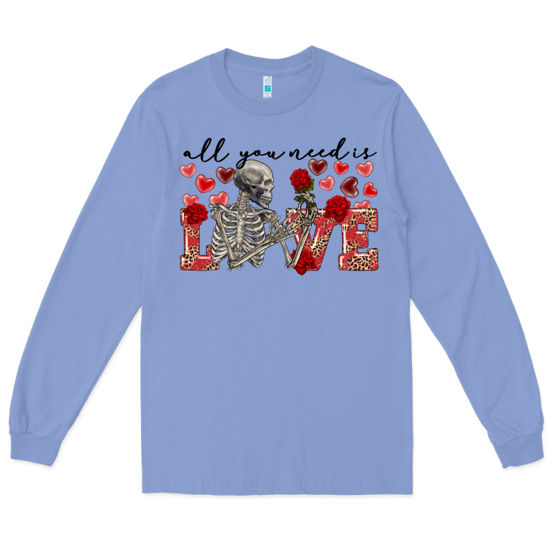 Skeleton All You Need Is Love Long Sleeve Tee by FaDigitalArtStudio | Teevron