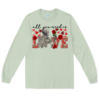Matcha Skeleton all you need is love Long Sleeve Tee - FaDigitalArtStudio