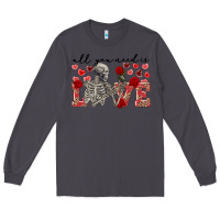 Smoke Skeleton all you need is love Long Sleeve Tee - FaDigitalArtStudio