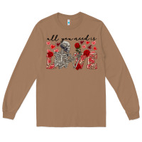 Toasted Coconut Skeleton all you need is love Long Sleeve Tee - FaDigitalArtStudio