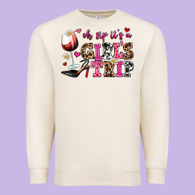Oh Sip Its A Girls Trip Premium Sweatshirt Designed By Adodesignshop