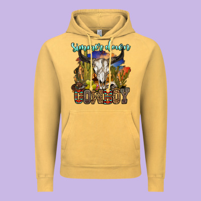 Simmer Down Cowboy Vintage Hoodie Designed By Oliviacreatesart