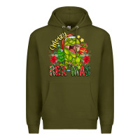 Army Green Merry Rexmas Premium Hoodie - CowhideDigitalArt