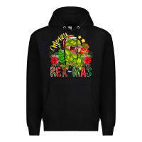 Black Merry Rexmas Premium Hoodie - CowhideDigitalArt