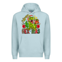 Blue Mist Merry Rexmas Premium Hoodie - CowhideDigitalArt